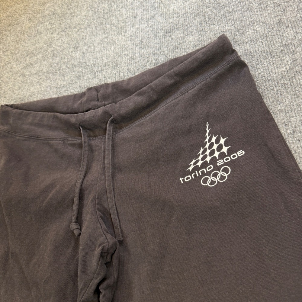 Vintage Torino 2006 Olympic Games Sweatpants Black Wide Leg Drawstring Pants M